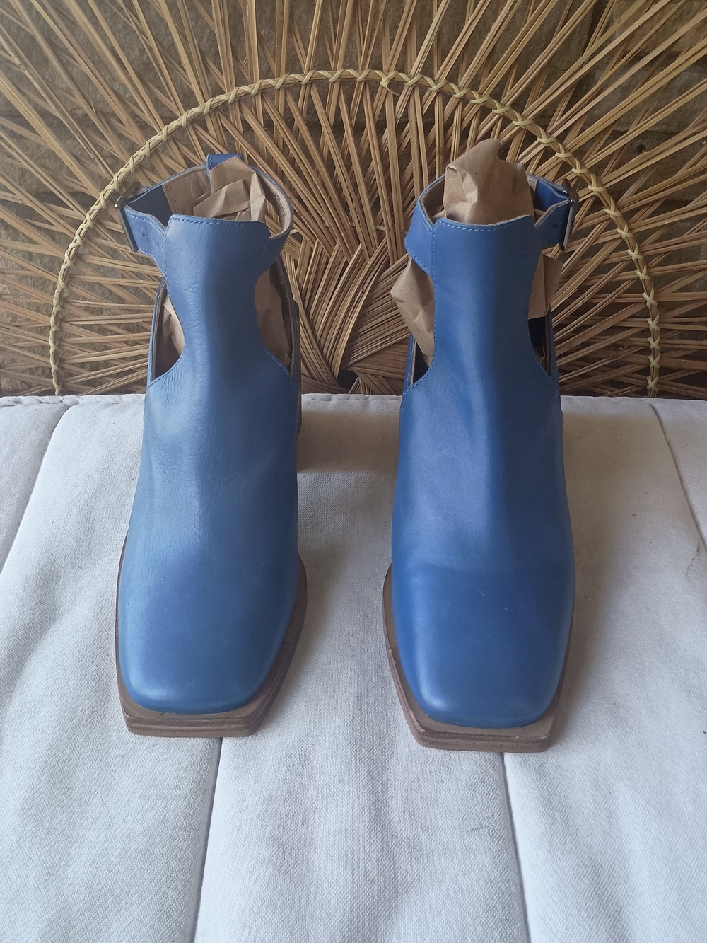 Free People Blue Leather Women's Ankle Boots_38 - Picture 2 of 8